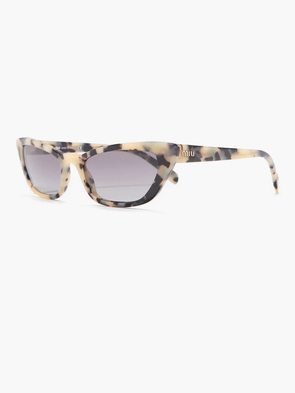 Miu Miu 53mm Tortoiseshell Cat-Eye Sunglasses - Beige & Black